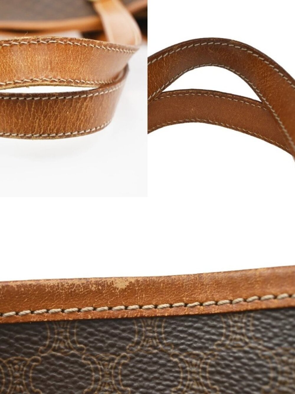 CELINE Logo Macadam Pattern Shoulder Tote Bag PVC Leather Brown Italy 61KB607 - Picture 10 of 15